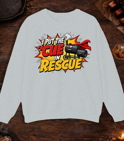 Cue in Rescue Crewneck - Ash