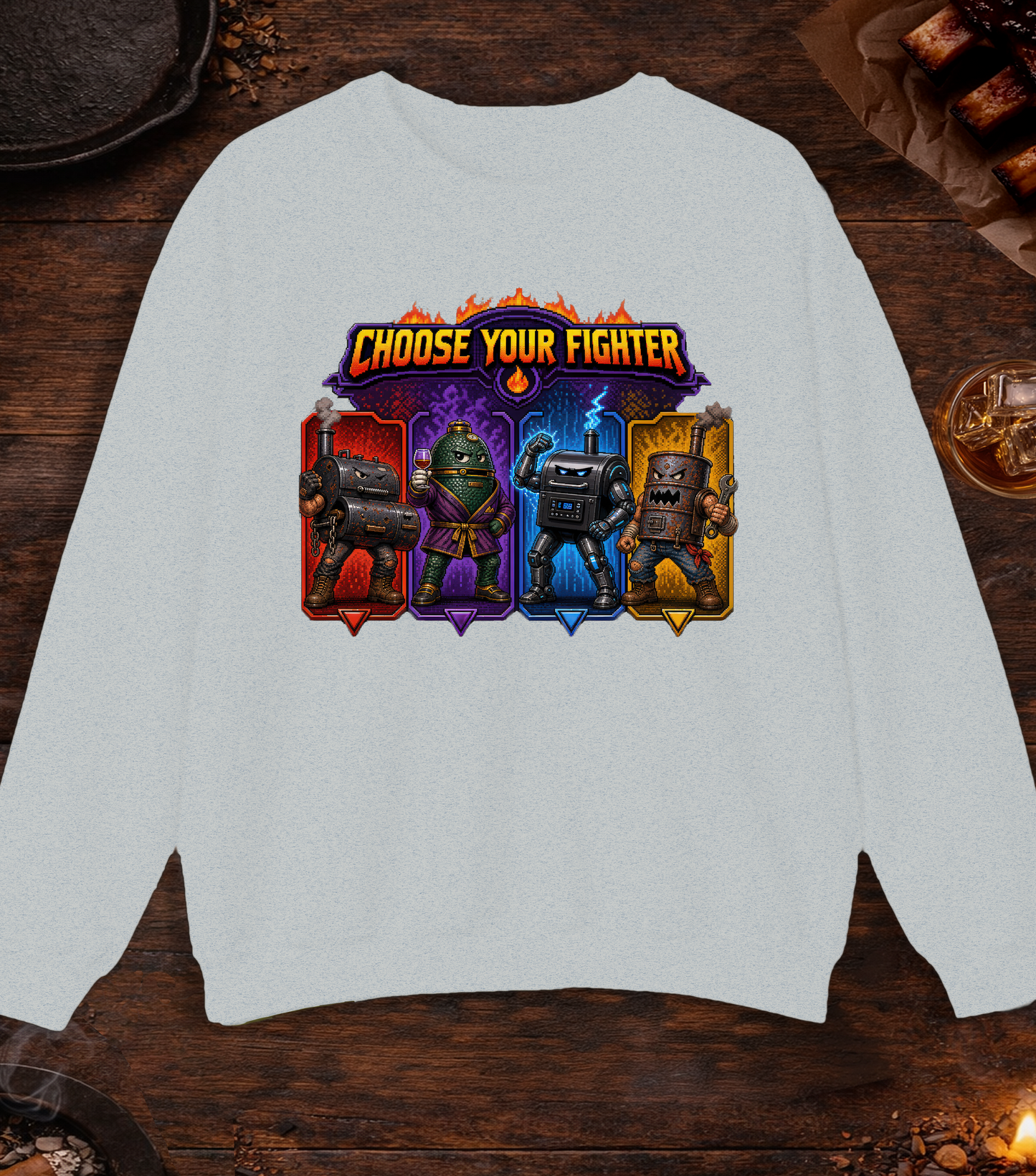Choose Your Fighter Crewneck - Ash