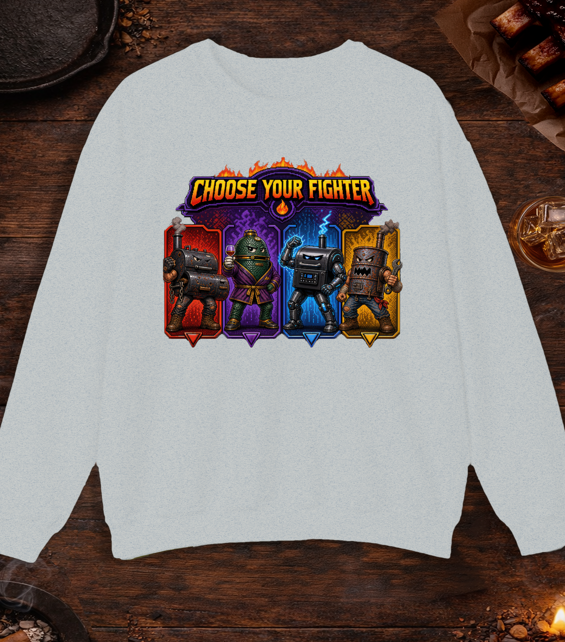 Choose Your Fighter Crewneck - Ash