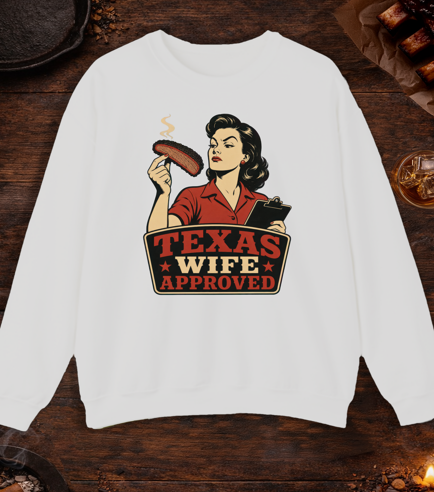 Texas Wife Approved Crewneck - Ash
