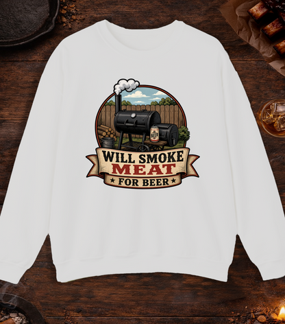 Will Smoke for Beer Crewneck - Ash