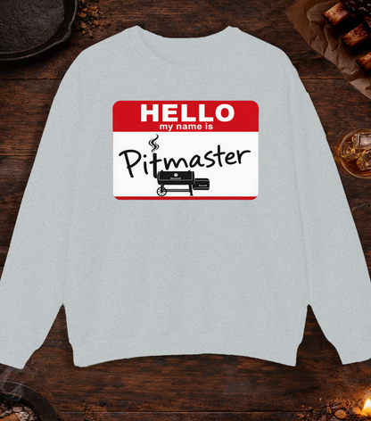 Hello My Name Is Pitmaster Crewneck - Ash