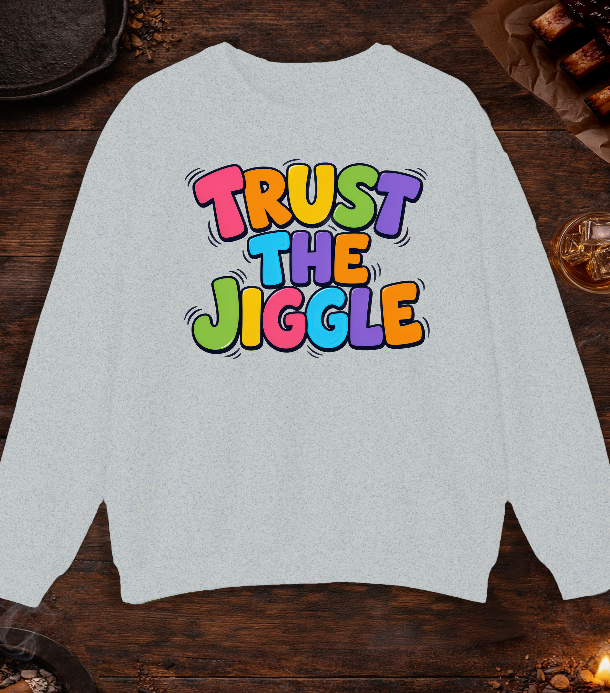 Trust the Jiggle Crewneck - Ash