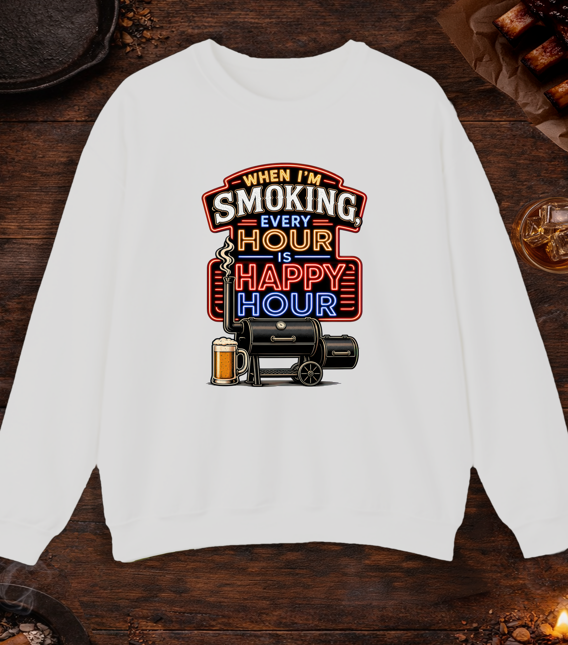 Smoking Happy Hour Crewneck - Ash