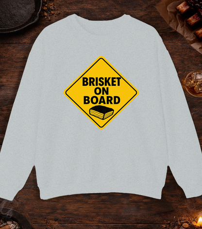 Brisket on Board Crewneck - Ash