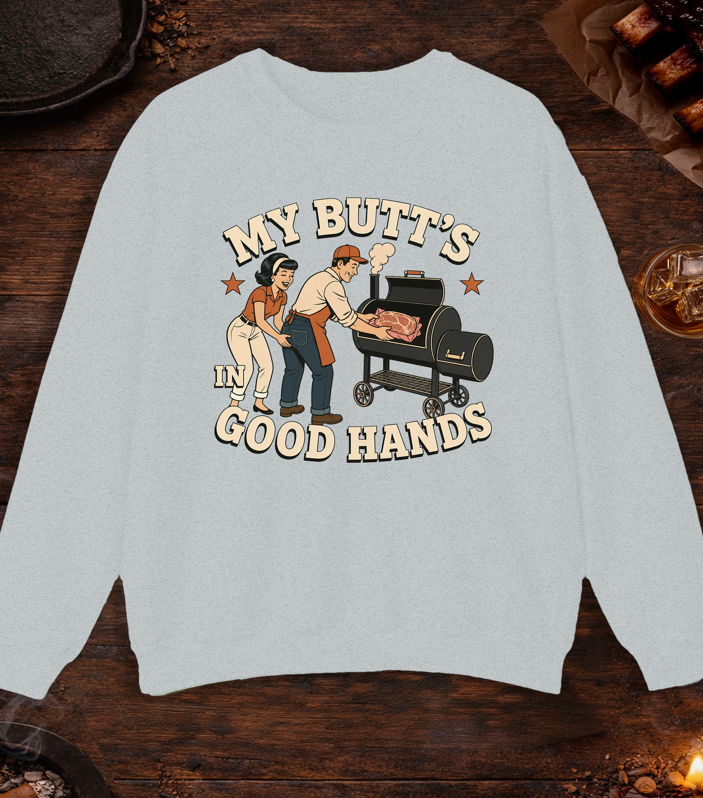 Butt Good Hands Crewneck - Ash