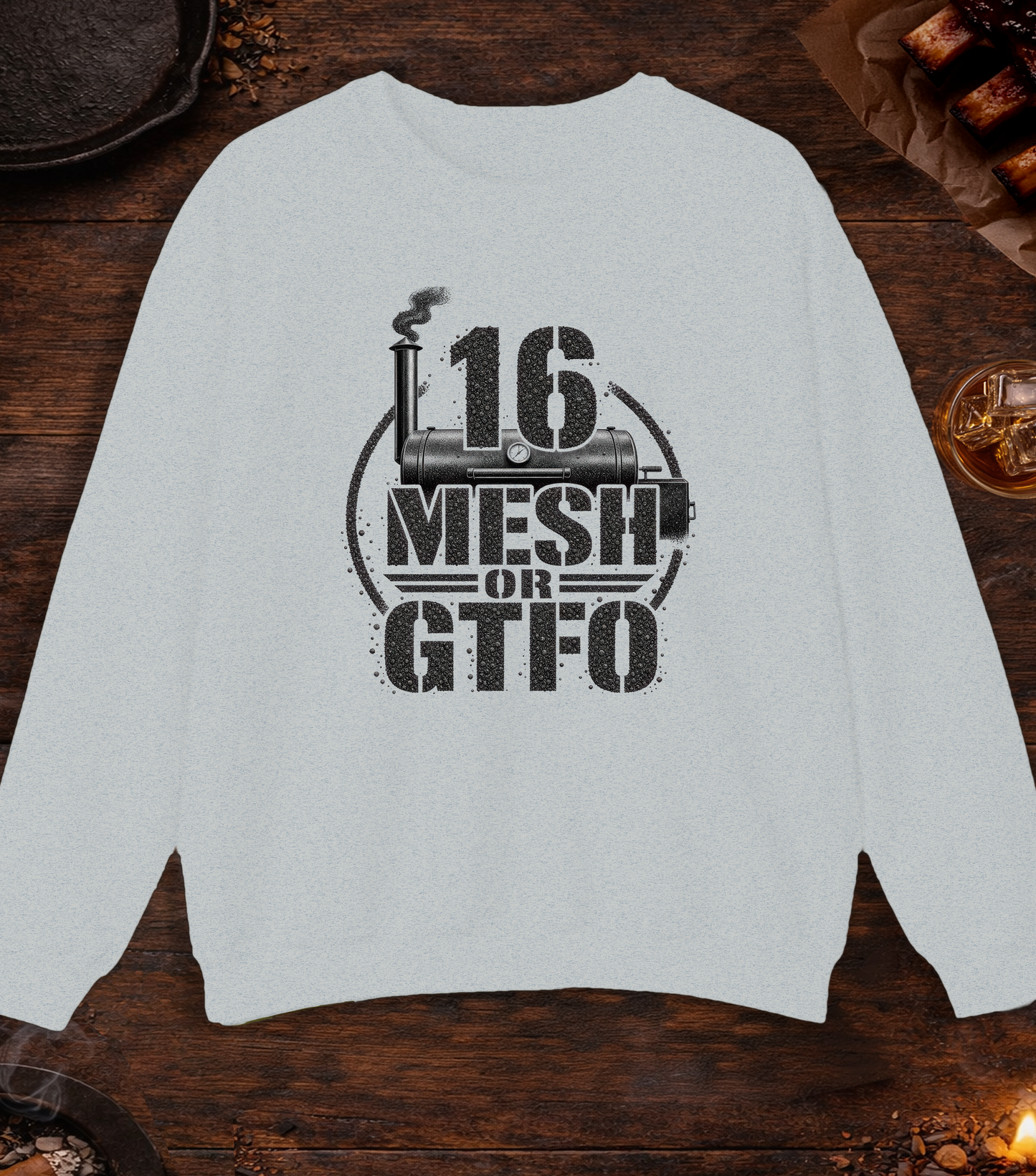 16 Mesh or GTFO Crewneck - Ash