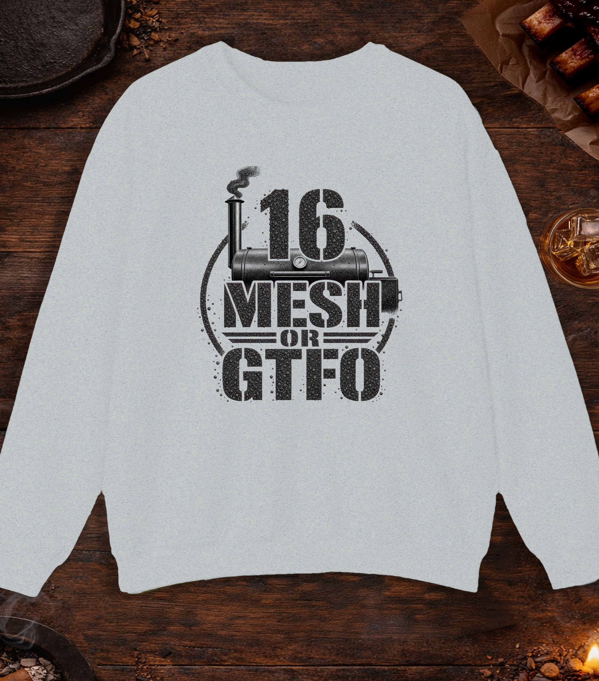 16 Mesh or GTFO Crewneck - Ash