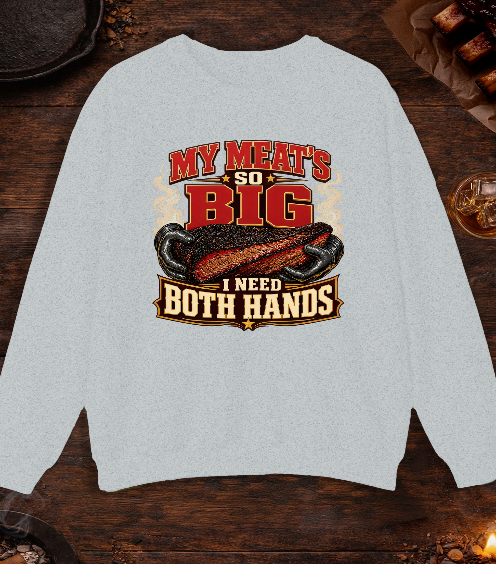 Meats So Big Crewneck - Ash