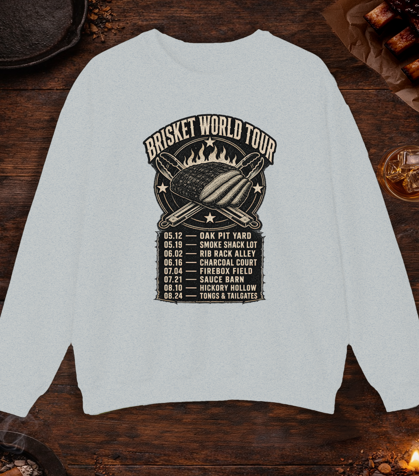 Brisket World Tour Crewneck - Ash