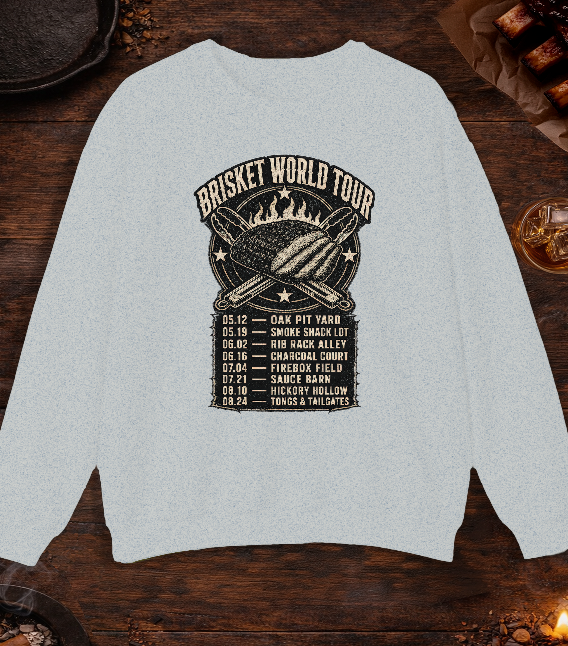 Brisket World Tour Crewneck - Ash
