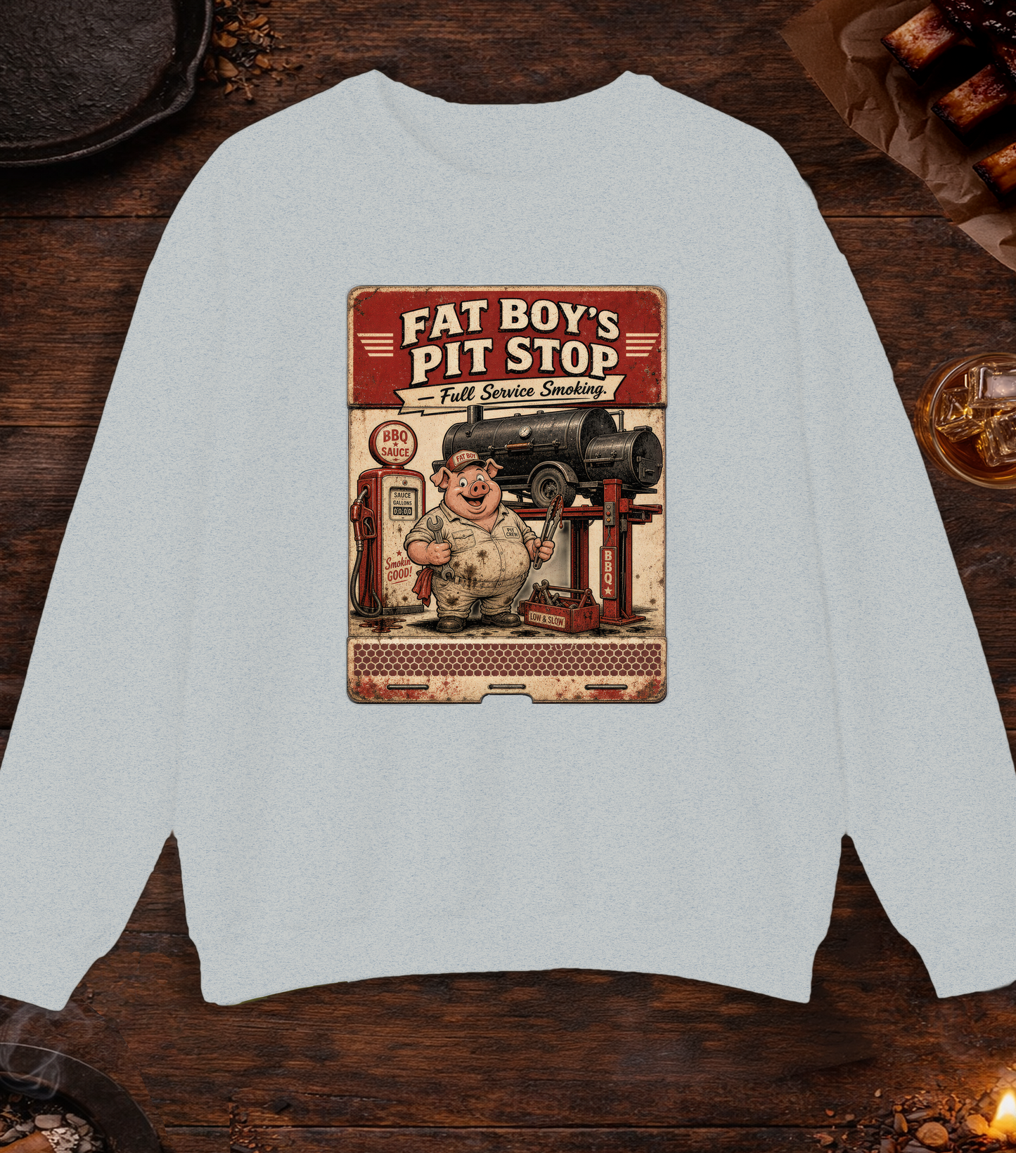 Fat Boy's Matchbook Crewneck - Ash