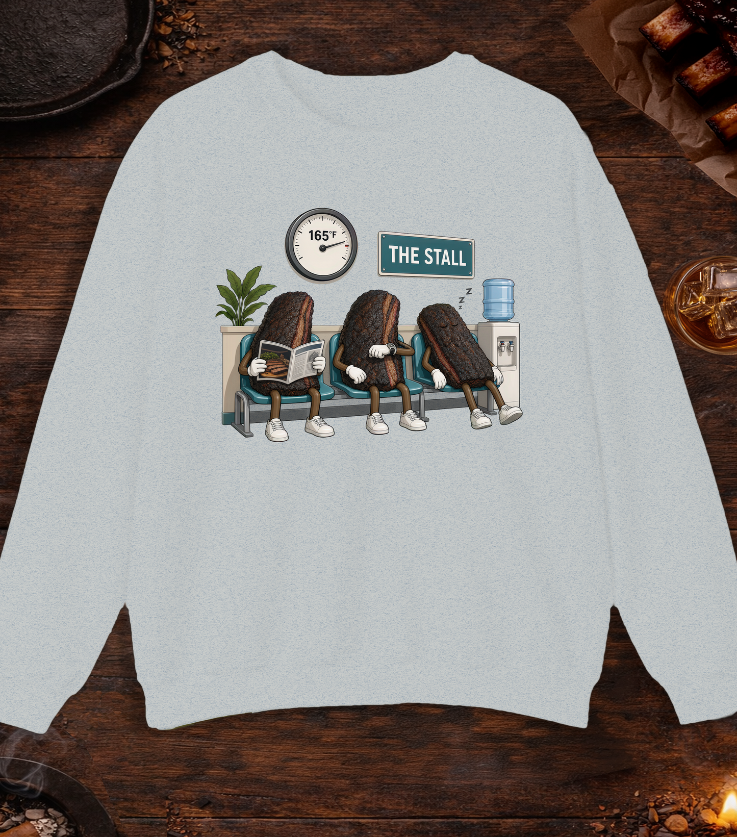 Stall Waiting Room Crewneck - Ash