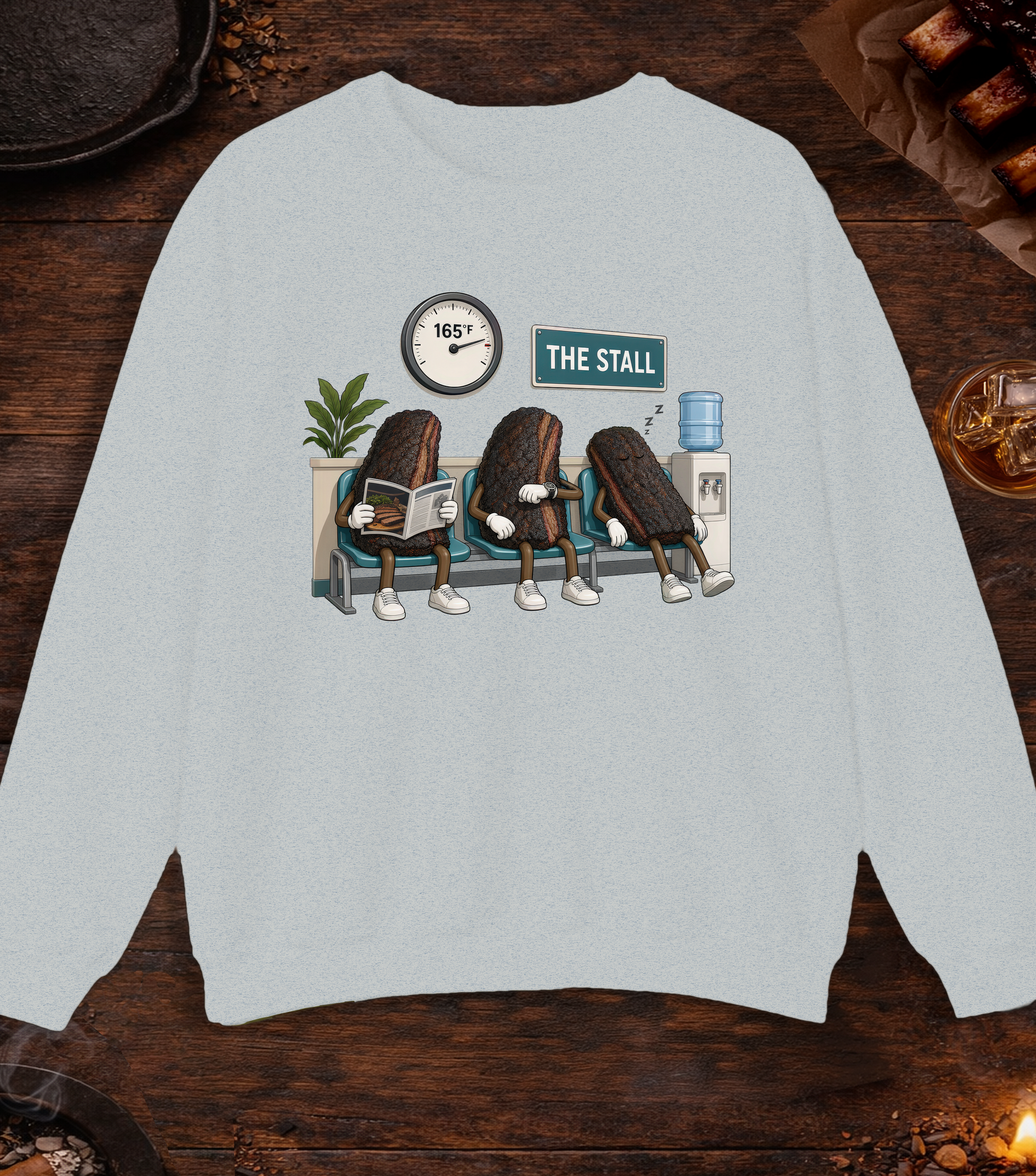Stall Waiting Room Crewneck - Ash