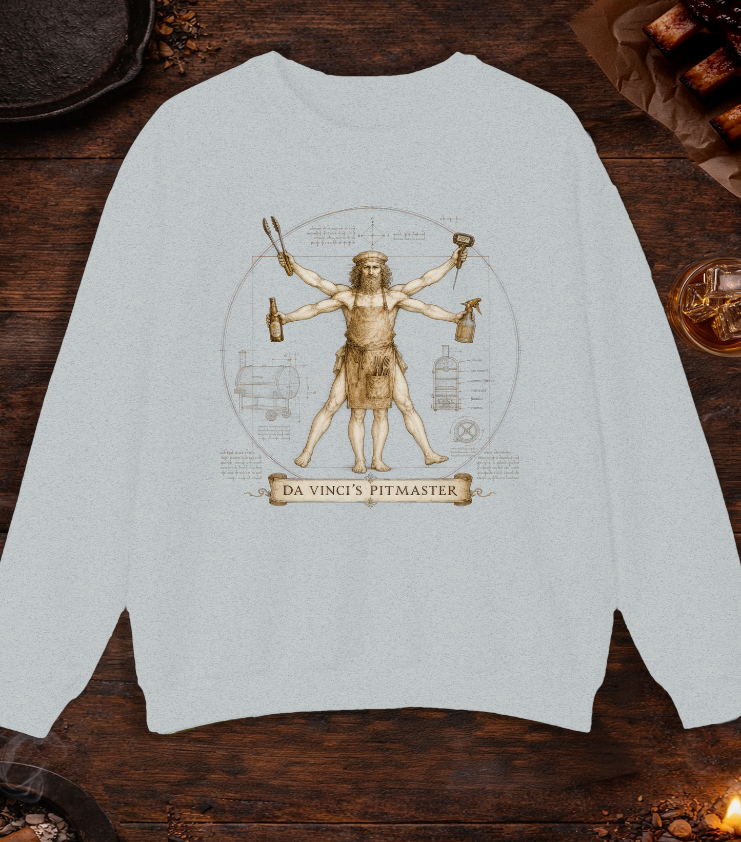 Da Vinci's Pitmaster Crewneck - Ash