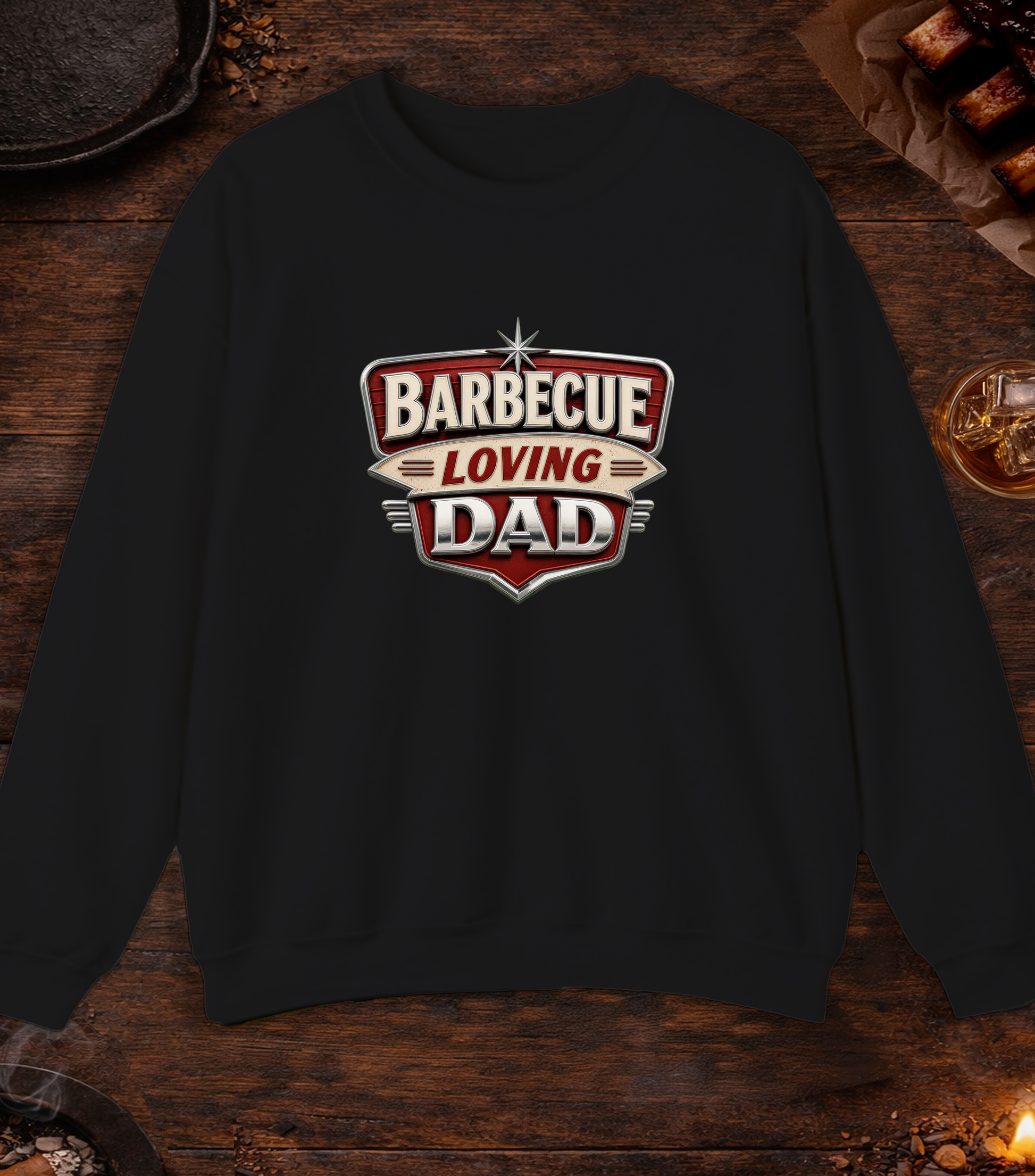 BBQ Loving Dad Crewneck - Black