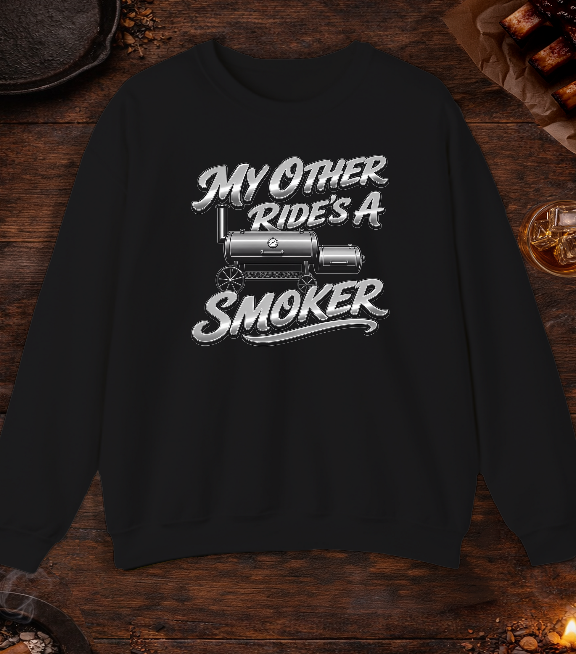 My Other Rides a Smoker Crewneck - Black