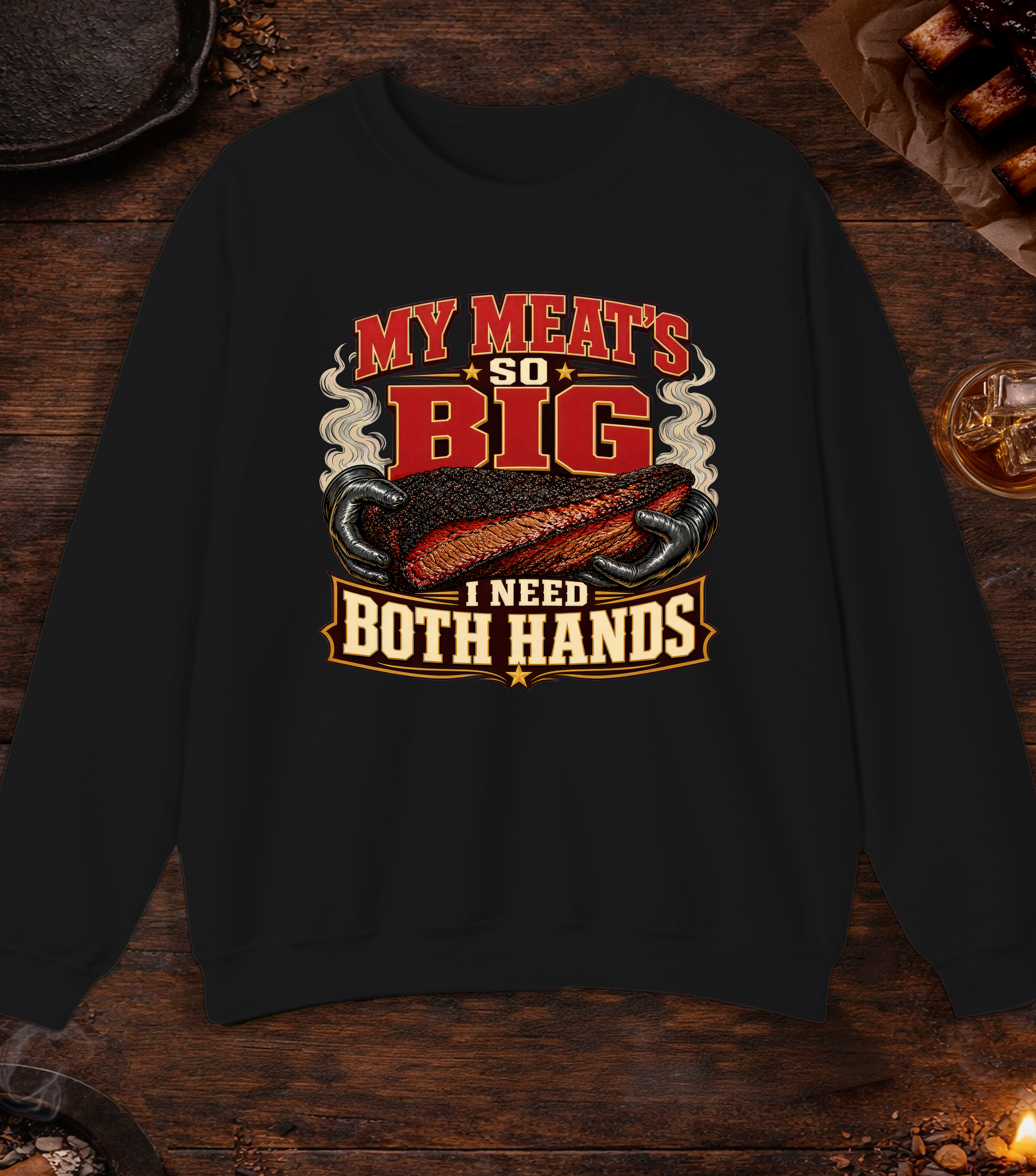 Meats So Big Crewneck - Black
