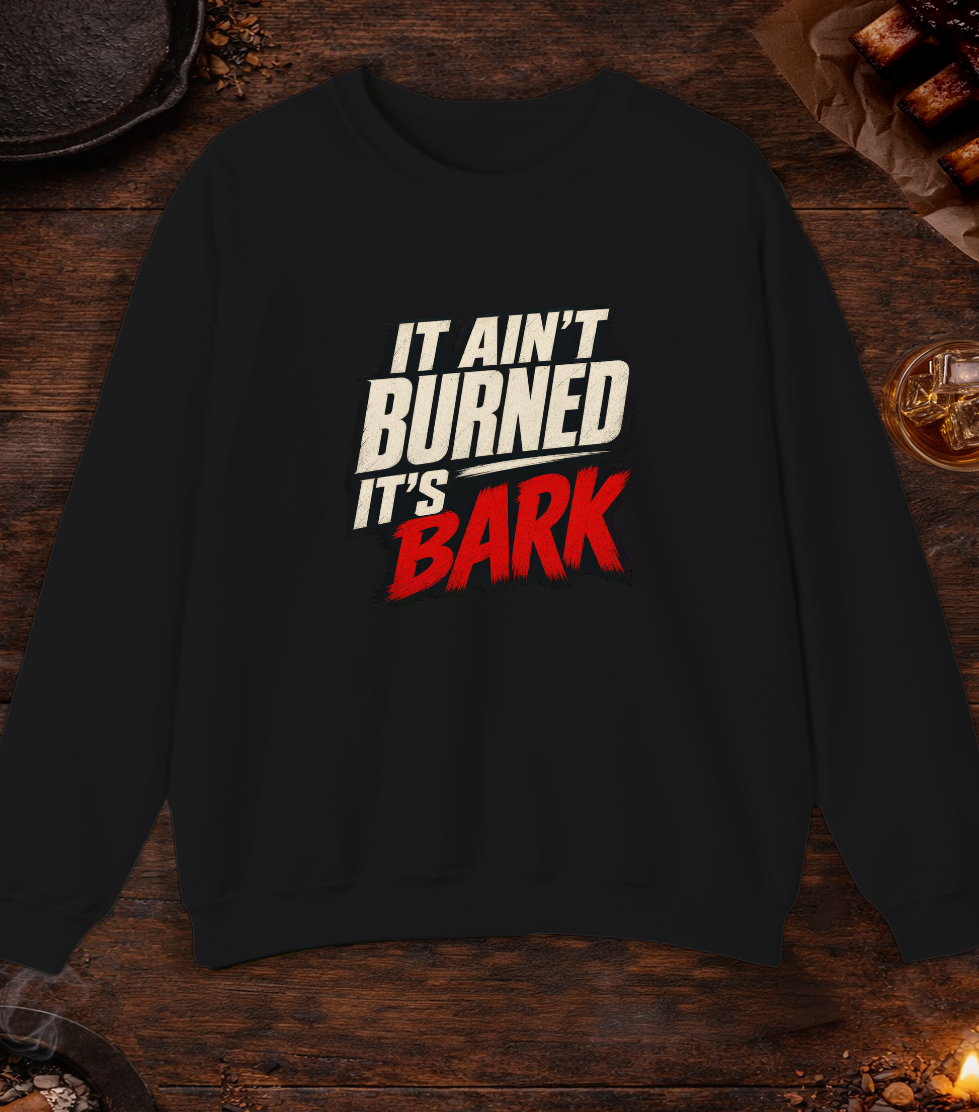 Not Burned Bark Crewneck - Black