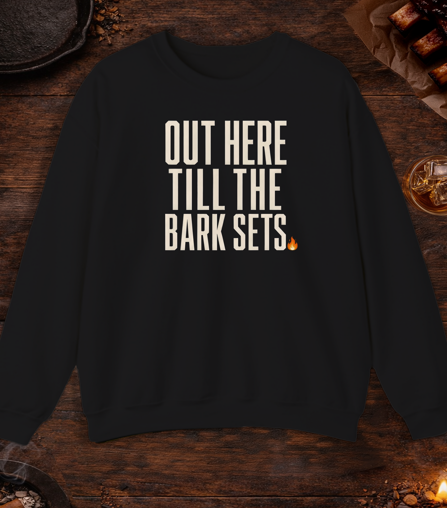 Till the Bark Sets Crewneck - Black