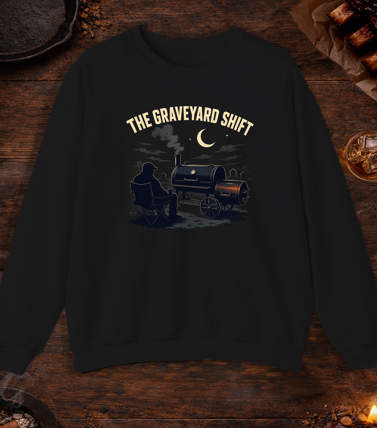 Graveyard Shift Crewneck - Black