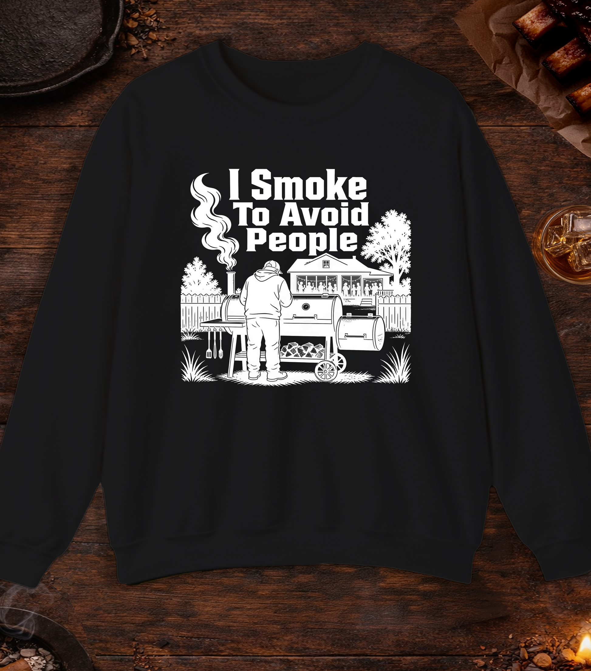 Avoid People Crewneck - Black