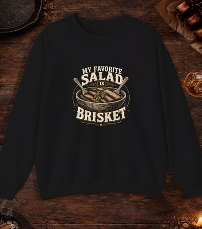 Favorite Salad Is Brisket Crewneck - Black