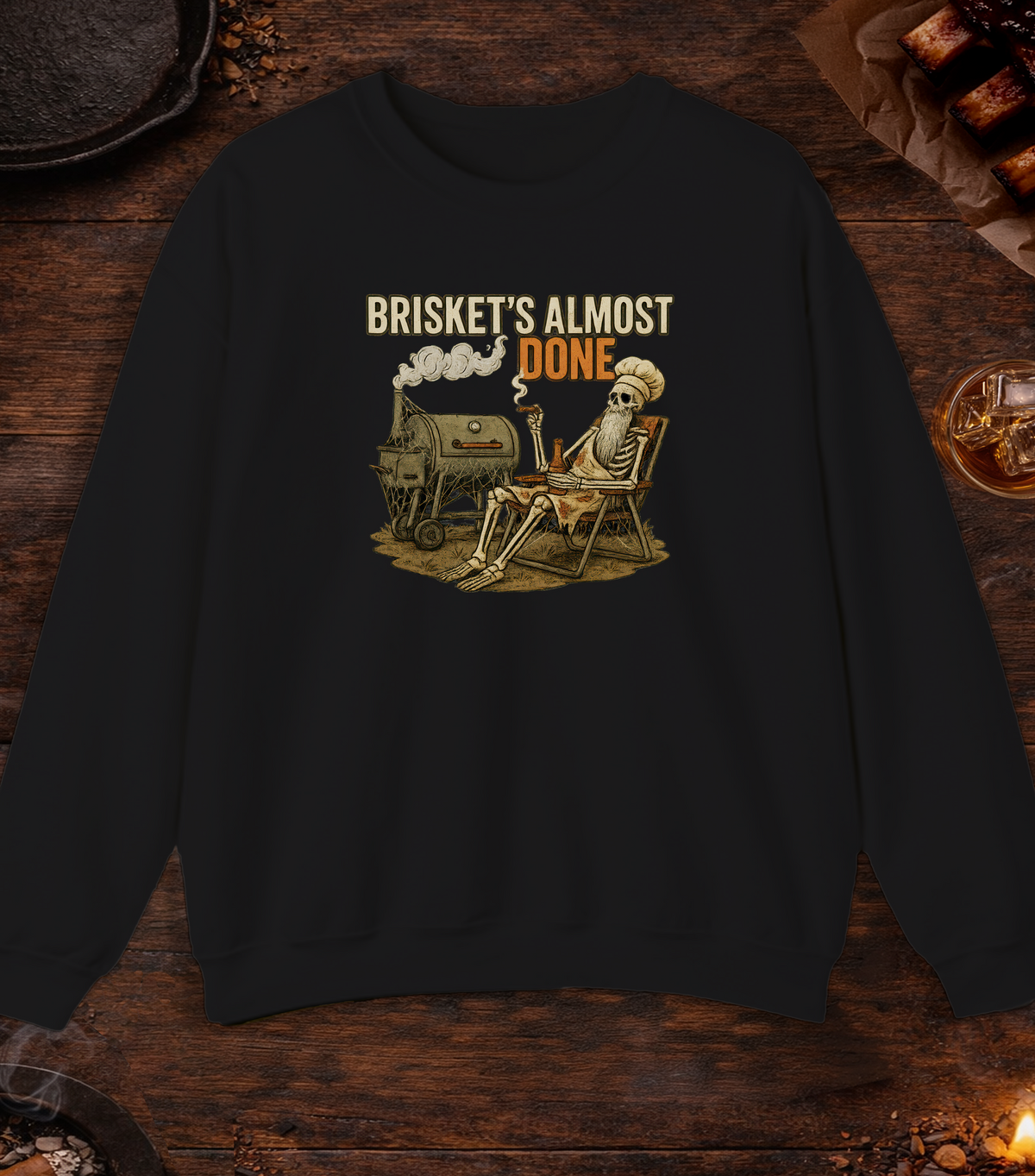 Briskets Almost Done Crewneck - Black