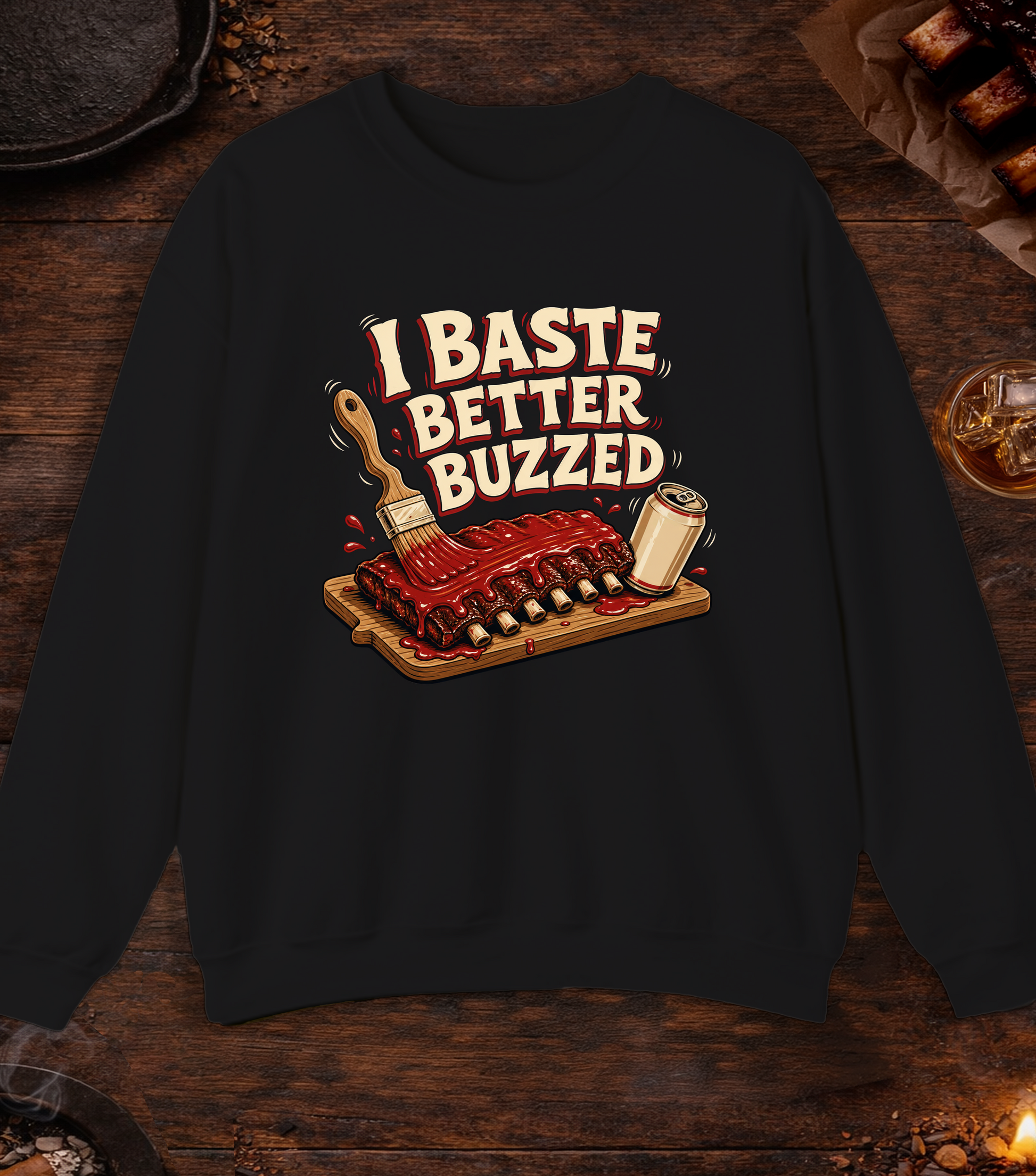 Baste Better Buzzed Crewneck - Black