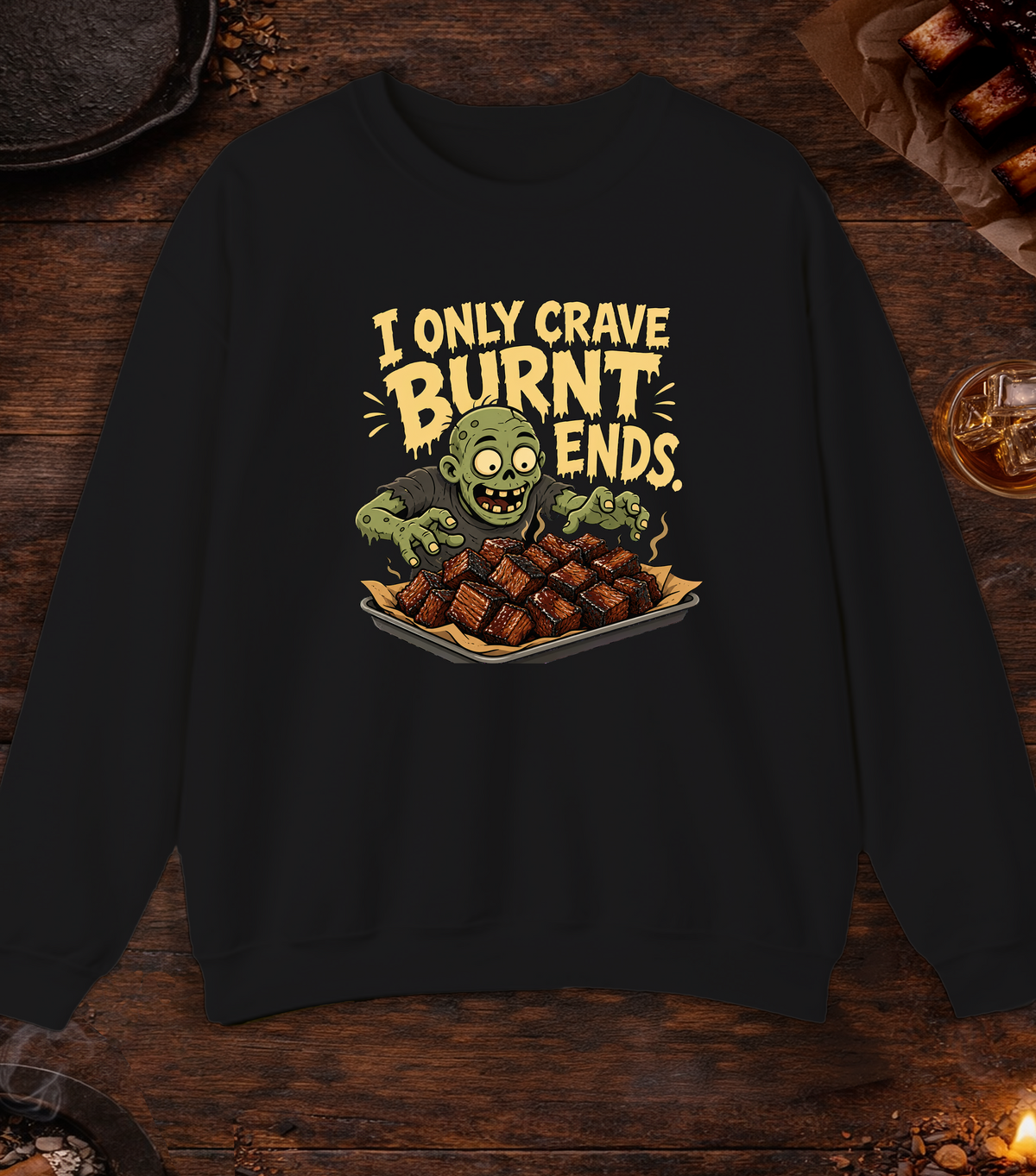 Crave Burnt Ends Crewneck - Black