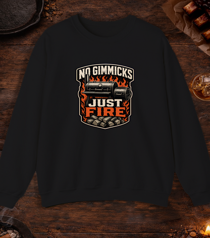 No Gimmicks Just Fire Crewneck - Black