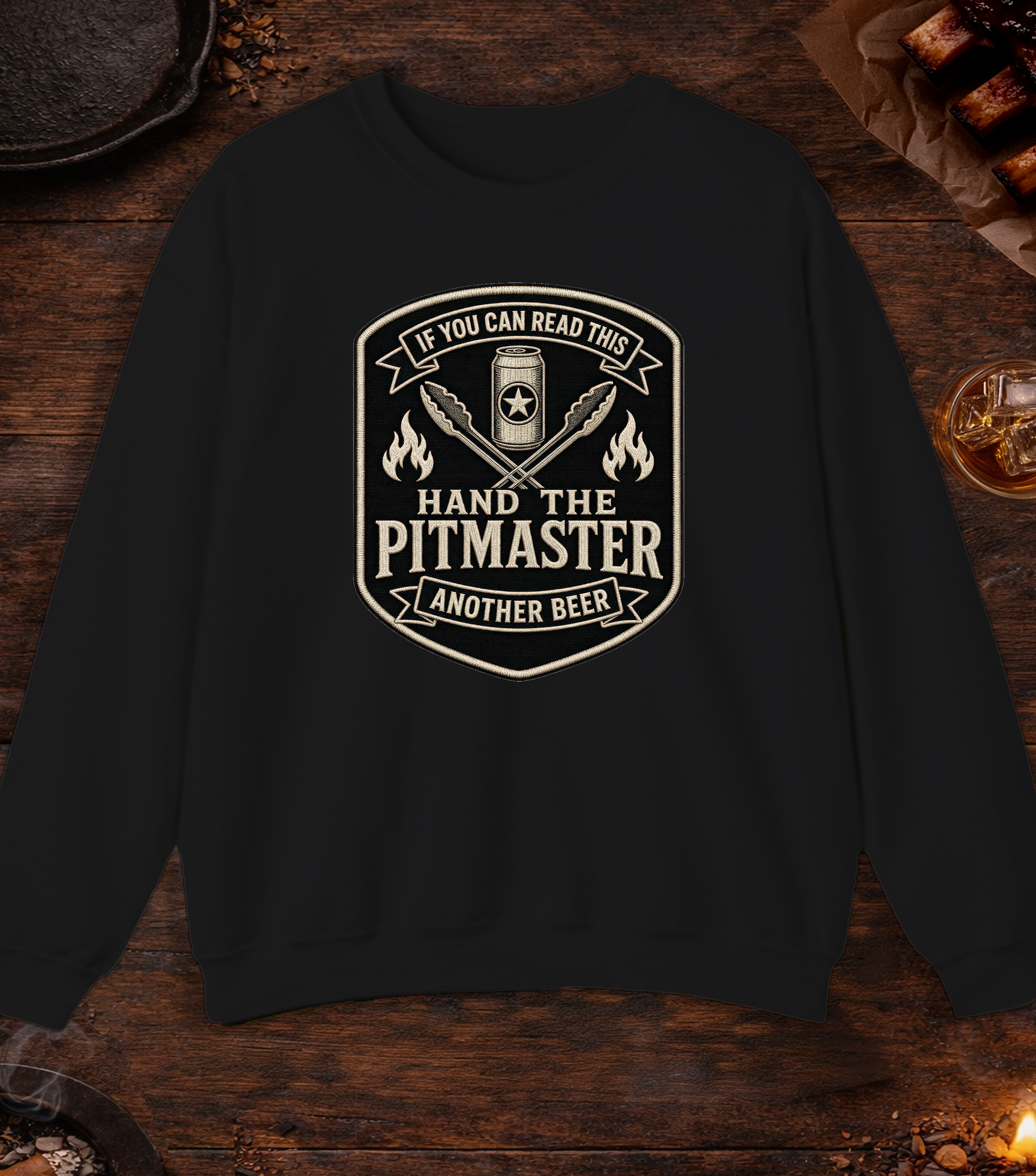 If You Can Read This, Hand the Pitmaster a Beer Crewneck - Black