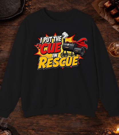 Cue in Rescue Crewneck - Black