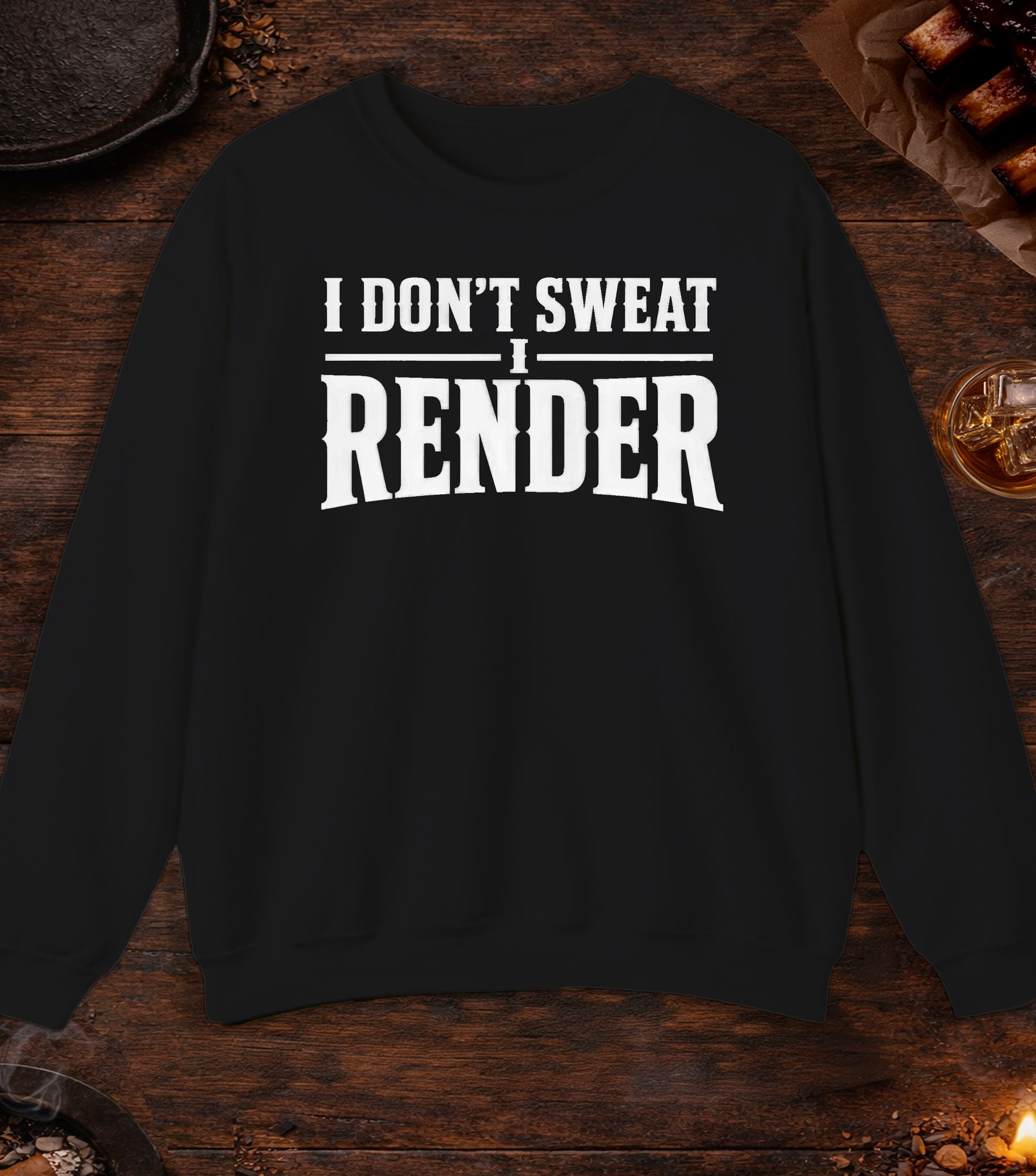 I Render Crewneck - Black