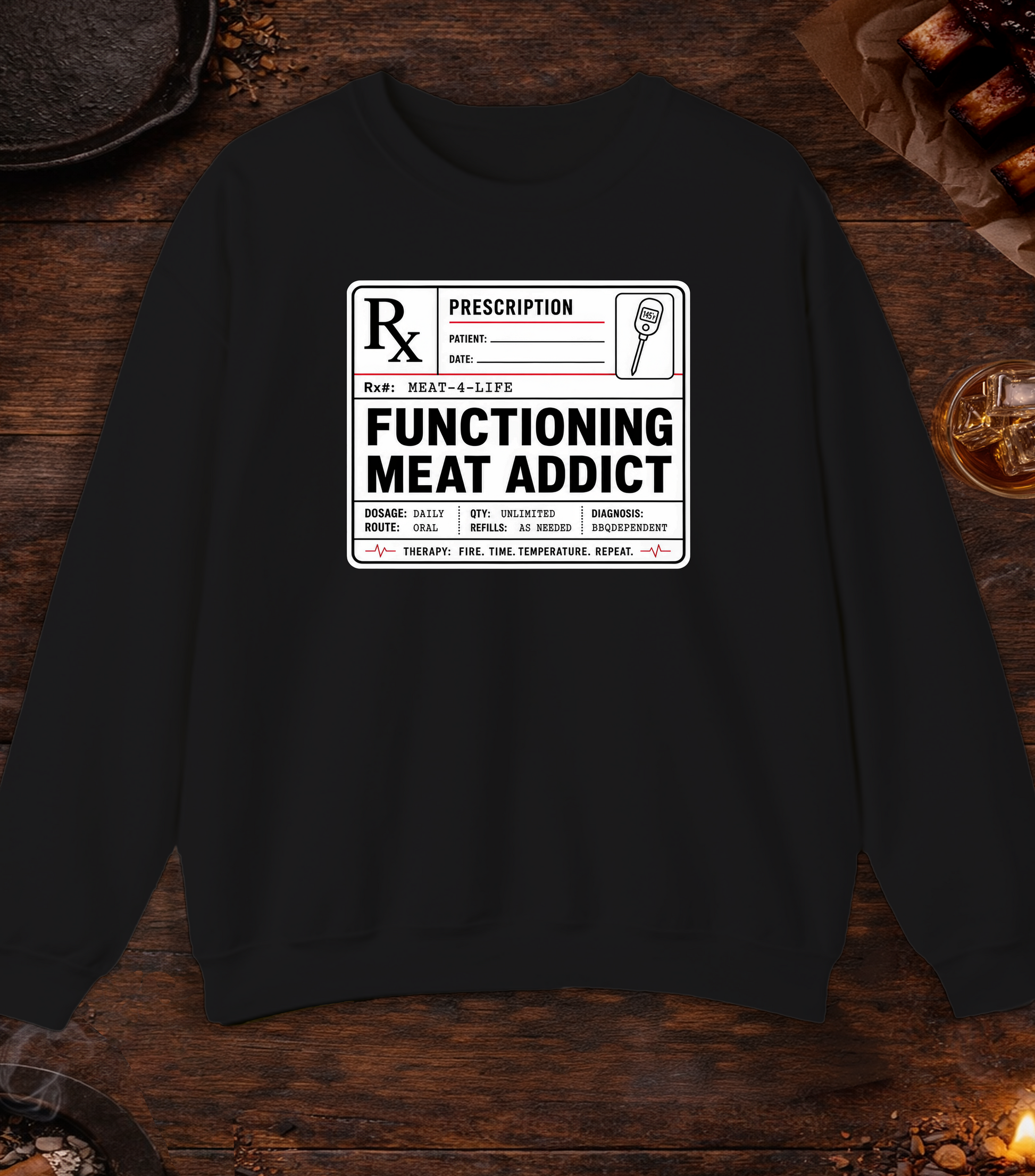 Functioning Meat Addict Crewneck - Black