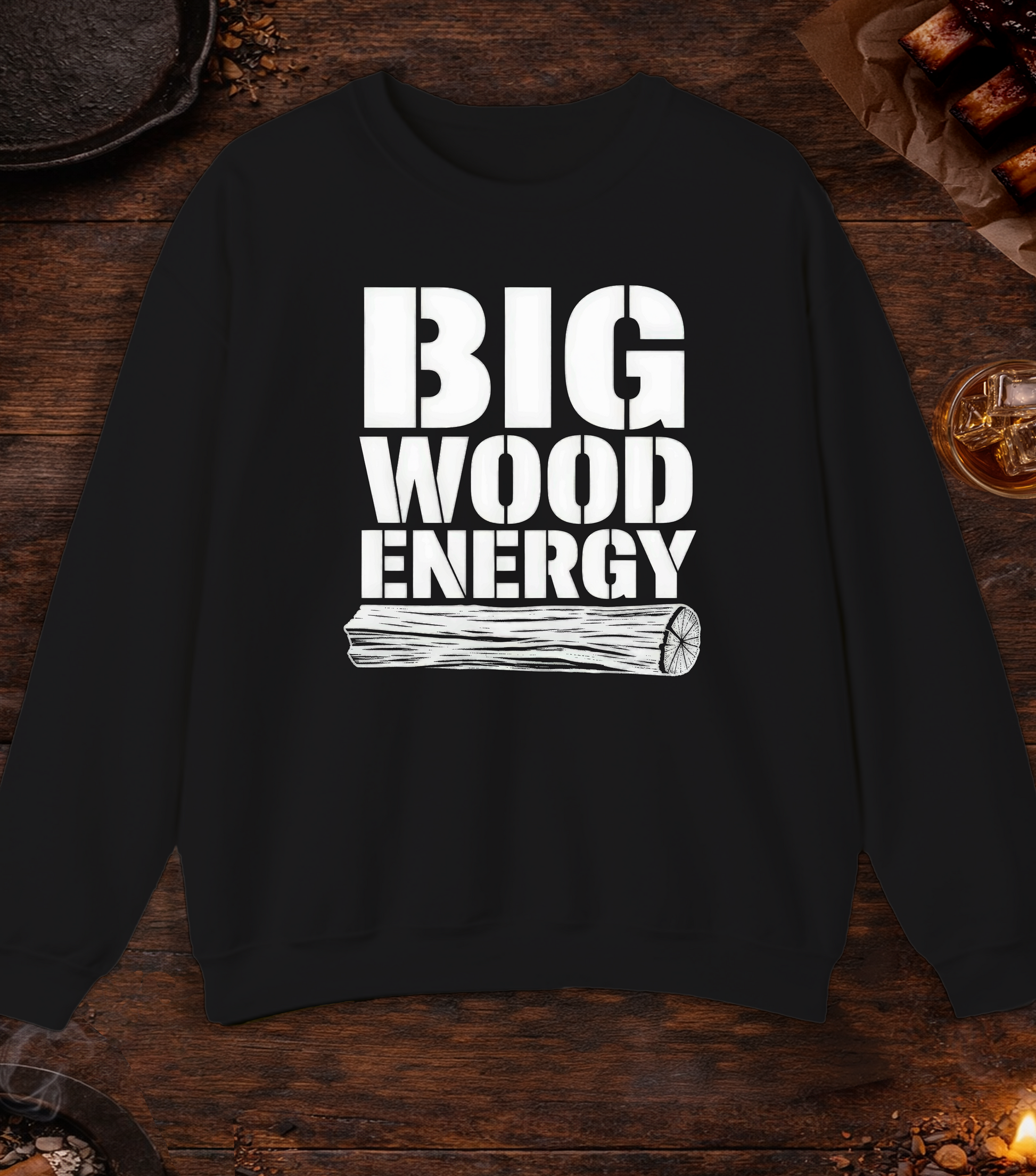 Big Wood Energy Crewneck - Black