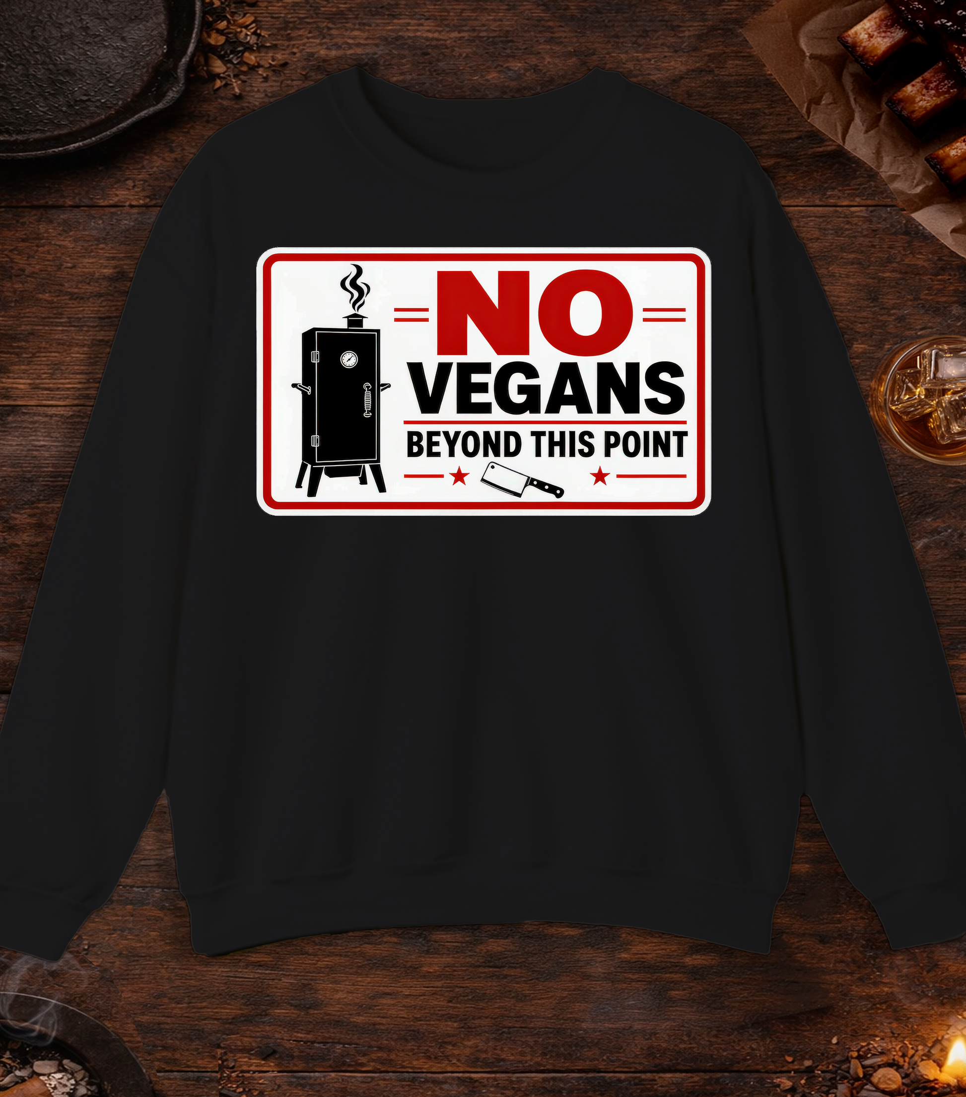 No Vegans Crewneck - Black
