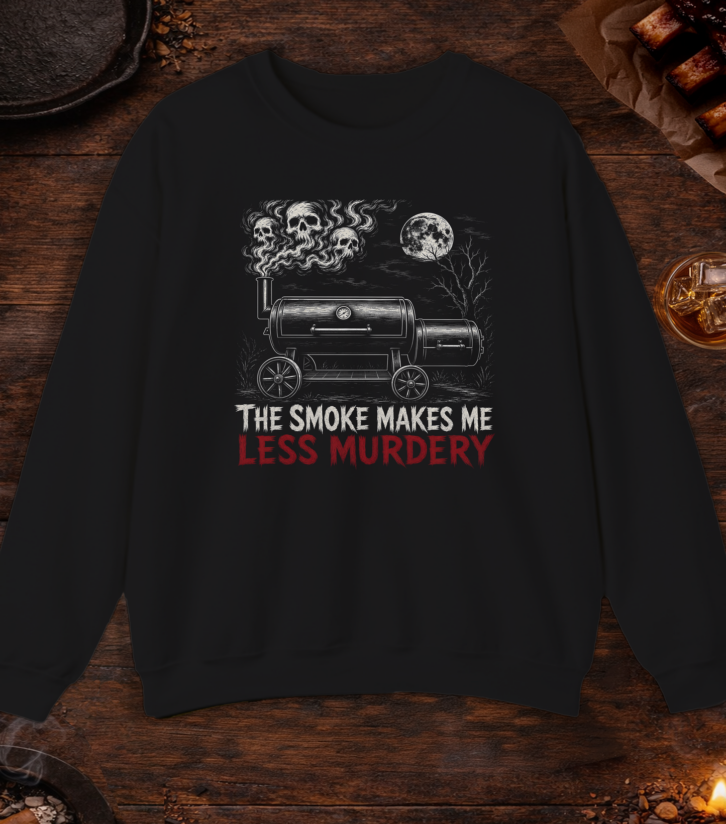 Smoke Less Murdery Crewneck - Black