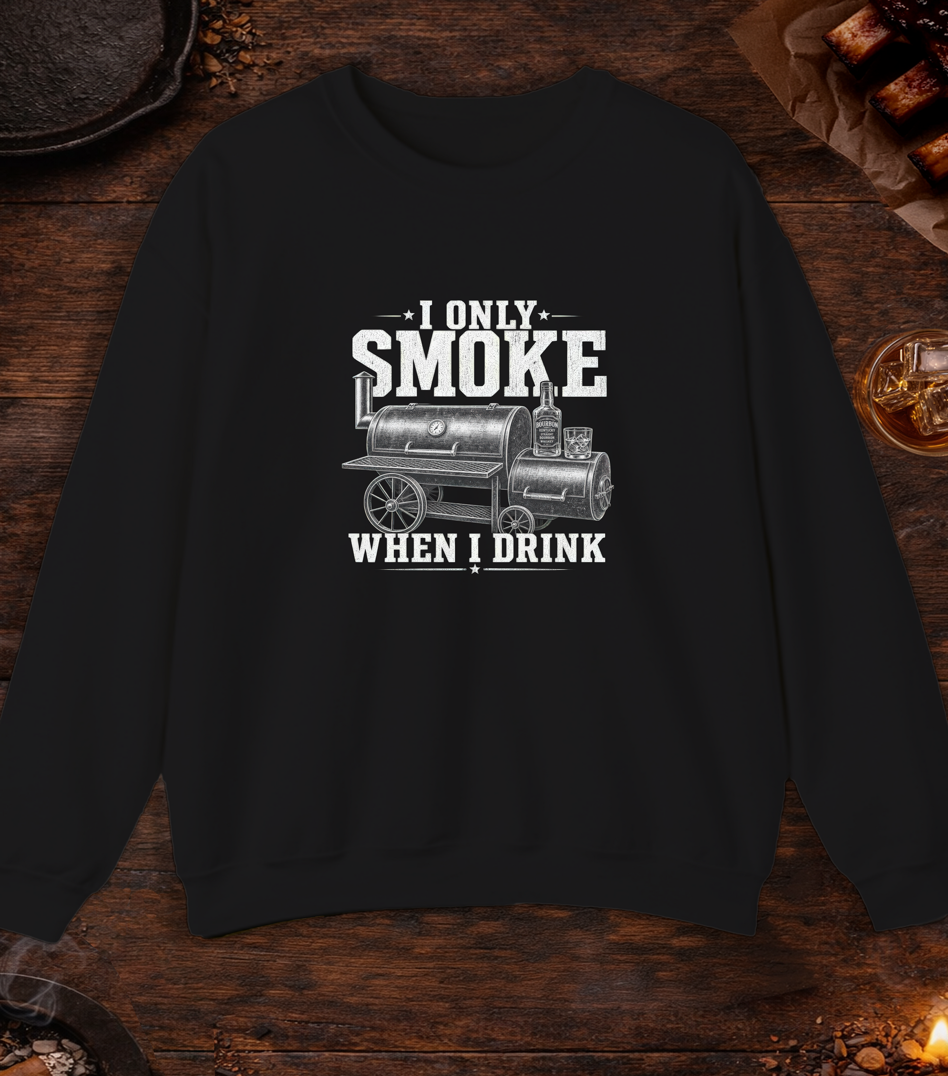 Smoke When I Drink Crewneck - Black