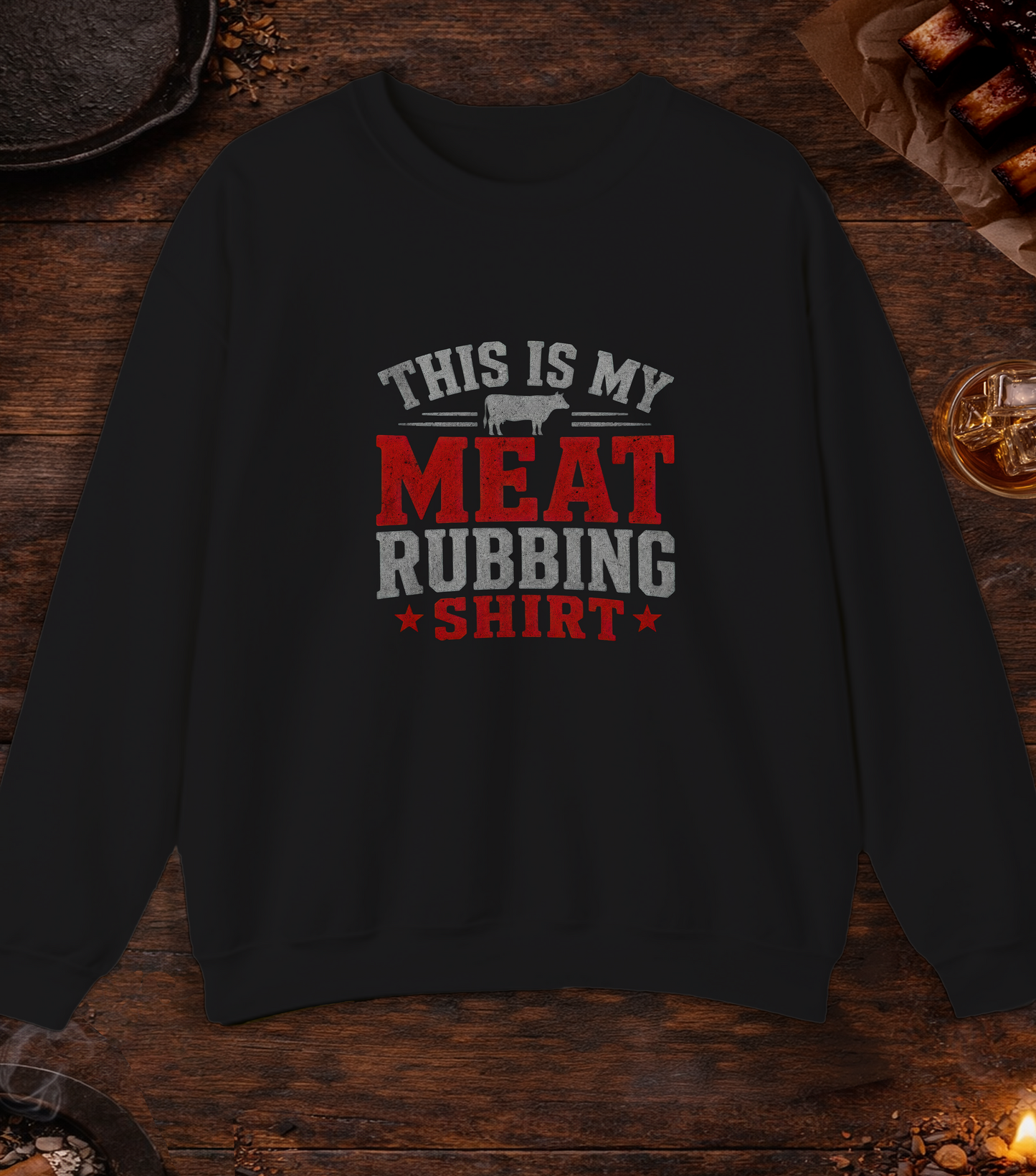 Meat Rubbing Shirt Crewneck - Black