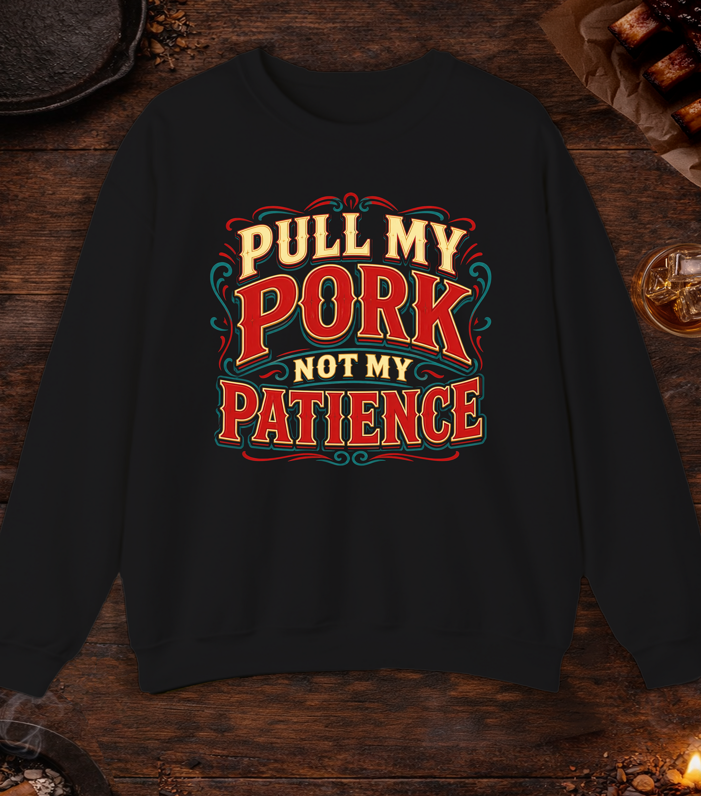 Pull My Pork Crewneck - Black