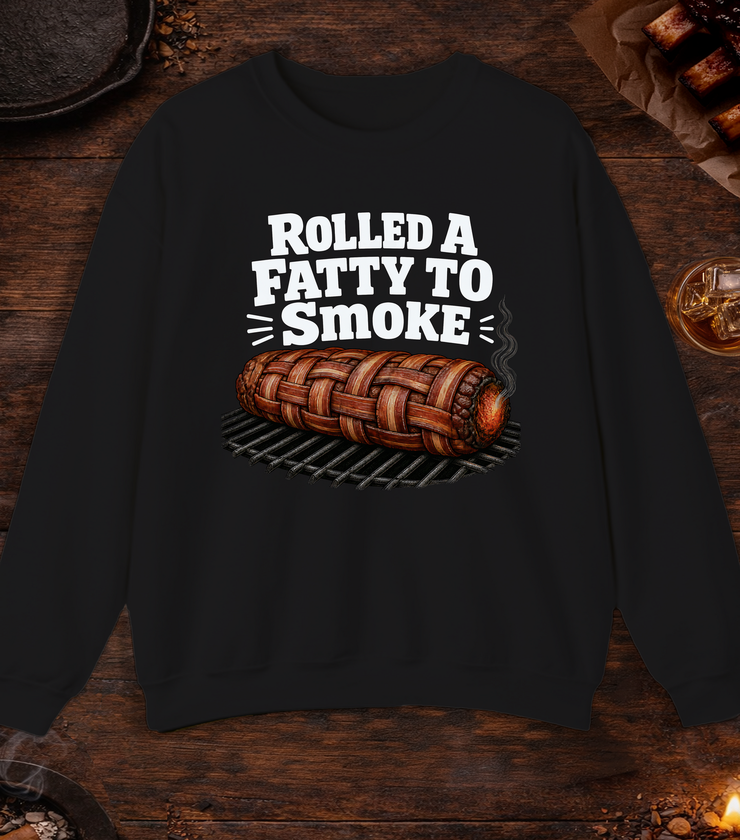 Rolled A Fatty Crewneck - Black