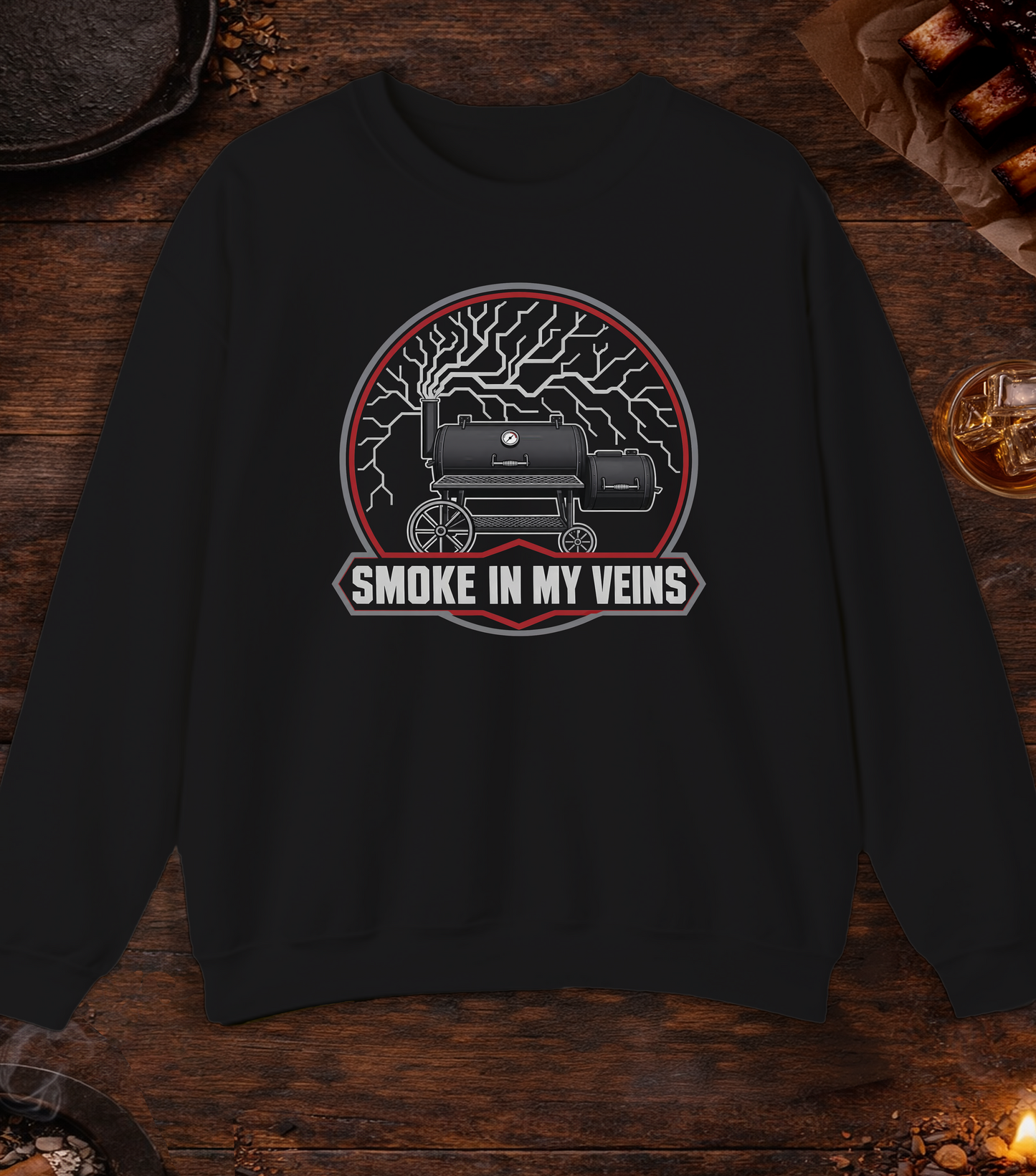 Smoke in My Veins Crewneck - Black