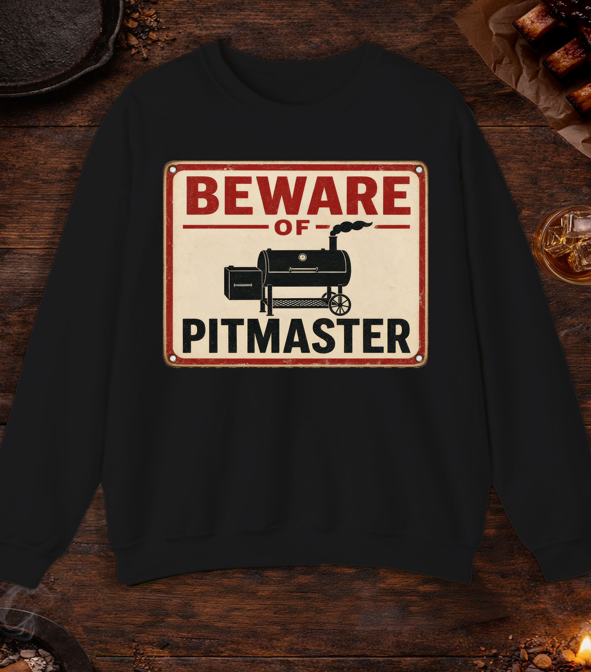 Beware of Pitmaster Crewneck - Black