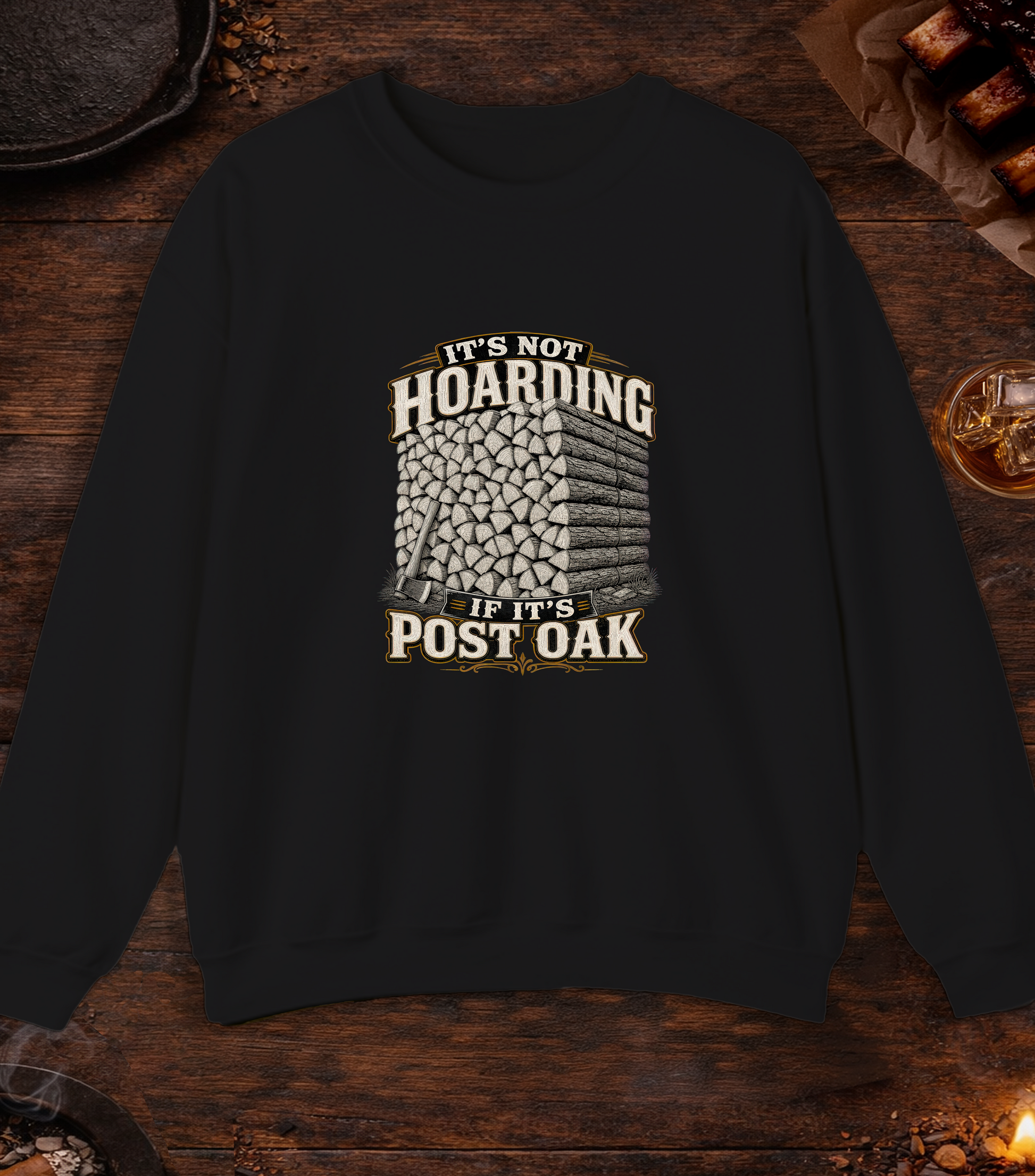Not Hoarding Post Oak Crewneck - Black