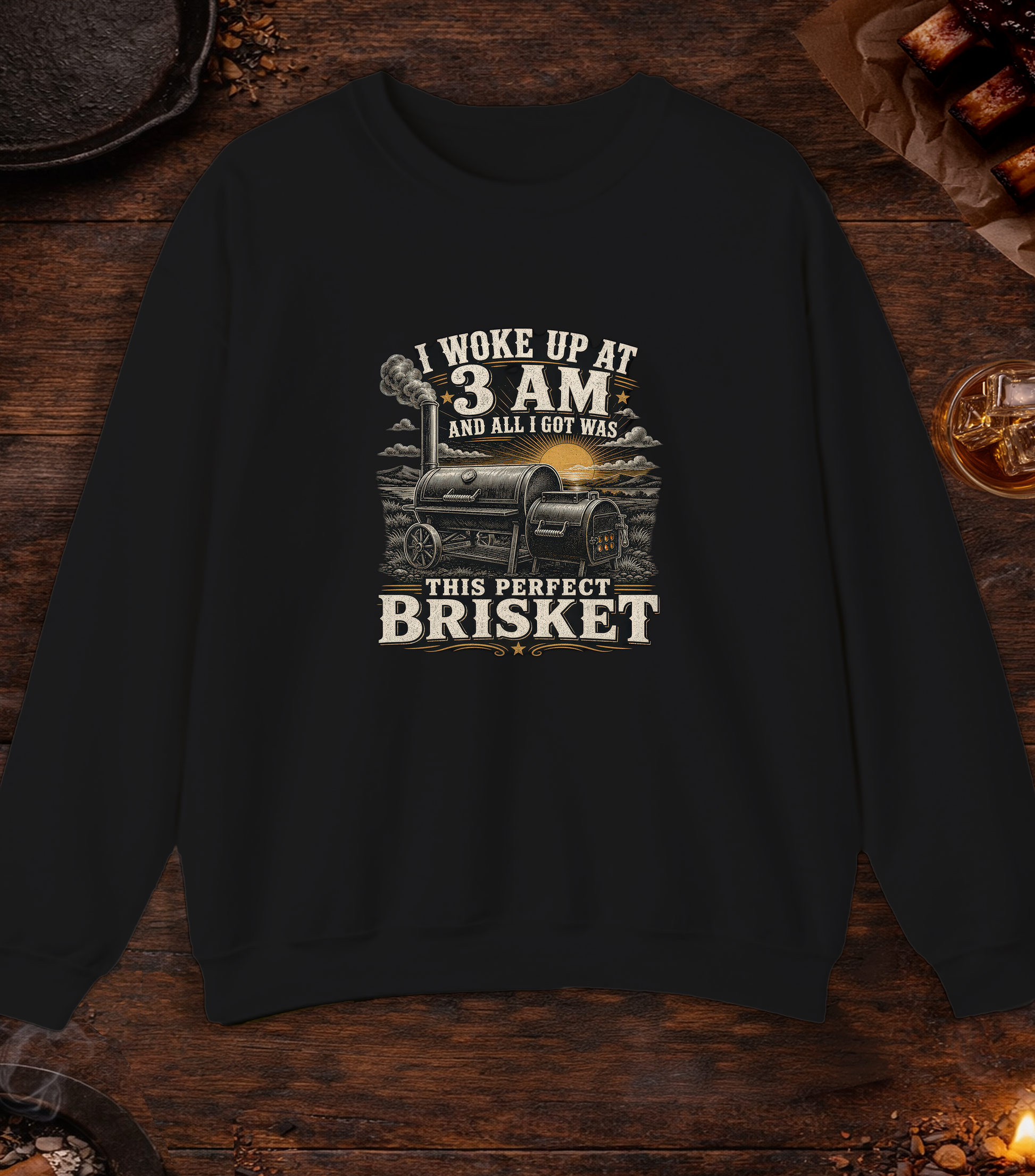 Woke Up At 3am Crewneck - Black
