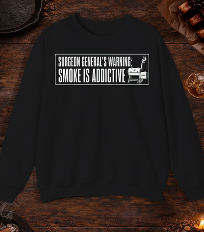 Surgeon General's Warning: Smoke Is Addictive Crewneck - Black
