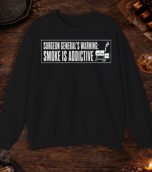Surgeon General's Warning: Smoke Is Addictive Crewneck - Black