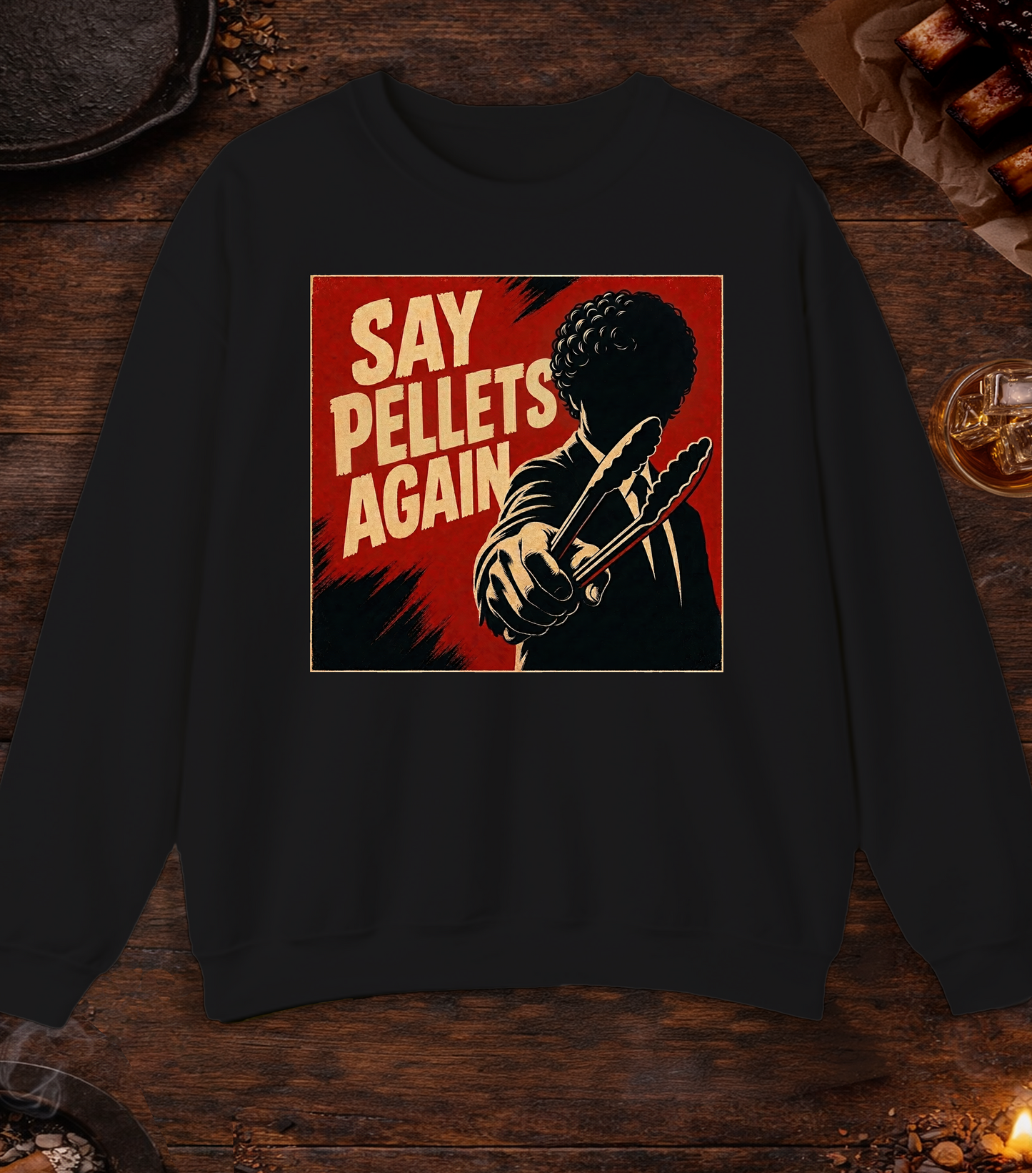 Say Pellets Again Crewneck - Black