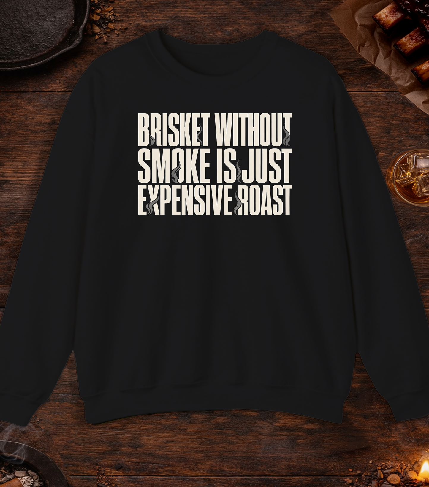 Brisket Without Smoke Crewneck - Black